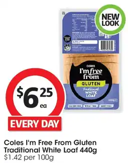 Coles Coles I'm Free From Gluten Traditional White Loaf offer