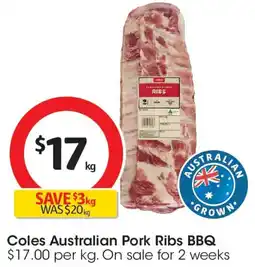 Coles Coles Australian Pork Ribs BBQ offer
