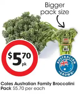 Coles Coles Australian Family Broccolini offer