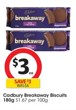 Coles Cadbury Breakaway Biscuits offer