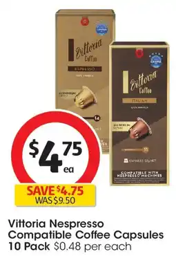 Coles Vittoria Nespresso Compatible Coffee Capsules offer
