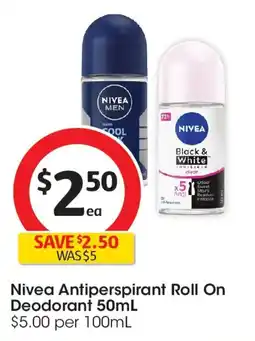 Coles Nivea Antiperspirant Roll On Deodorant offer