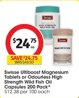 Coles Swisse Ultiboost Magnesium Tablets or Odourless High Strength Wild Fish Oil Capsules offer