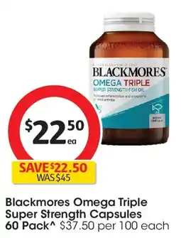 Coles Blackmores Omega Triple Super Strength Capsules offer