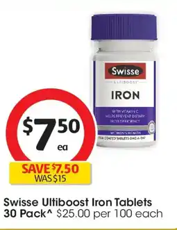 Coles Swisse Ultiboost Iron Tablets offer