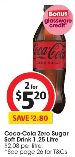 Coles Coca-Cola Zero Sugar Soft Drink offer