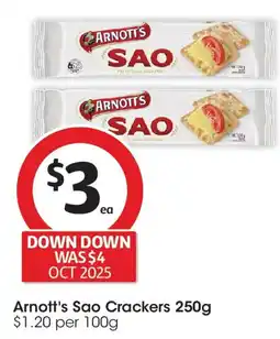 Coles Arnott's Sao Arnott's Sao Crackers offer