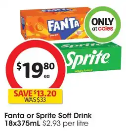 Coles Fanta or Sprite Soft Drink offer