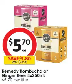 Coles Remedy Kombucha or Ginger Beer offer