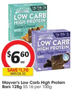 Coles Mayver's Low Carb High Protein Bars offer