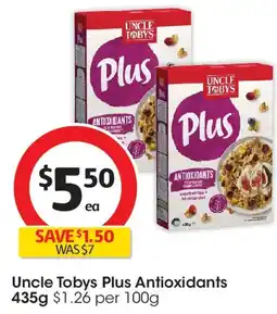 Coles Uncle Tobys Plus Antioxidants offer