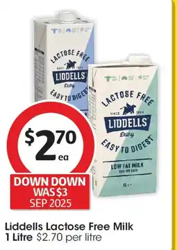 Coles Liddells Lactose Free Milk offer