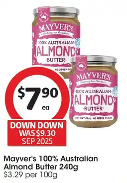 Coles Mayver's 100% Australian Almond Butter offer