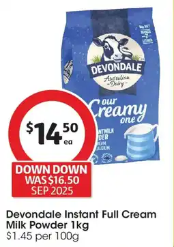 Coles Devondale Instant Full Cream Milk Powder offer