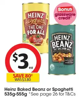 Coles Heinz Baked Beanz or Spaghetti offer