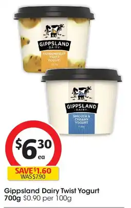 Coles Gippsland Dairy Twist Yogurt offer