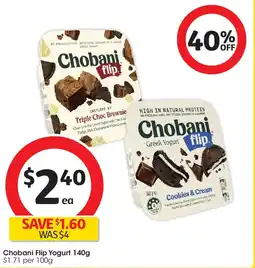Coles Chobani Flip Yogurt offer