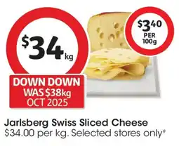 Coles Jarlsberg Swiss Sliced Cheese offer