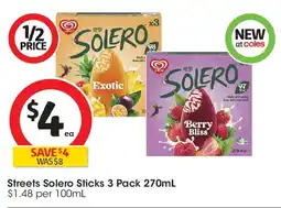 Coles Streets Solero Sticks offer