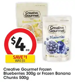 Coles Creative Gourmet Frozen Blueberries or Frozen Banana Chunks offer