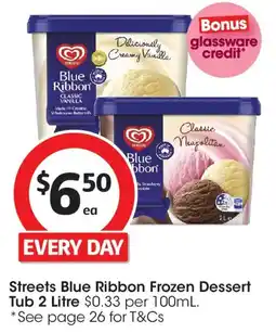 Coles Streets Blue Ribbon Frozen Dessert Tub offer