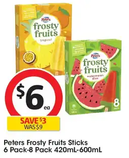 Coles Peters Frosty Fruits Sticks offer