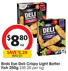 Coles Birds Eye Deli Crispy Light Batter Fish offer