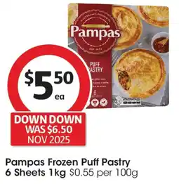 Coles Pampas Frozen Puff Pastry 6 Sheets offer