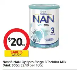 Coles Nestlé NAN Optipro Stage 3 Toddler Milk Drink offer
