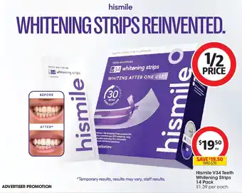 Coles Hismile V34 Teeth Whitening Strips offer