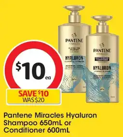 Coles Pantene Miracles Hyaluron Shampoo or Conditioner offer