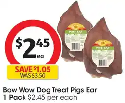 Coles Bow Wow Dog Treat Pigs Ear offer