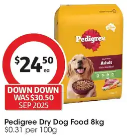 Coles Pedigree Dry Dog Food offer
