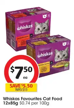 Coles Whiskas Favourites Cat Food offer