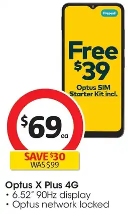 Coles Optus X Plus 4G offer