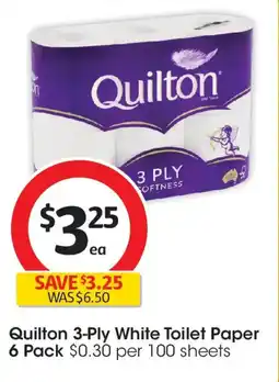 Coles Quilton 3-Ply White Toilet Paper offer
