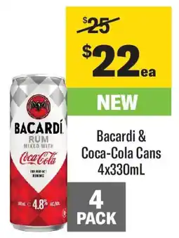 Coles Bacardi & Coca-Cola Cans offer
