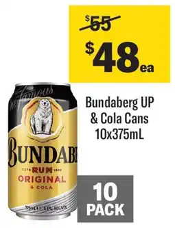 Coles Bundaberg UP & Cola Cans offer