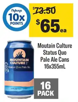 Coles Moutain Culture Status Quo Pale Ale Cans offer