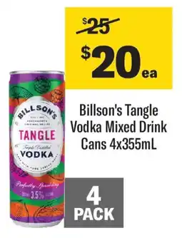 Coles Billson's Tangle Vodka Mixed Drink Cans offer