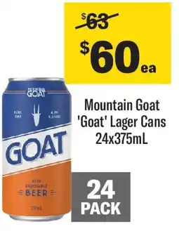 Coles Mountain Goat 'Goat' Lager Cans offer