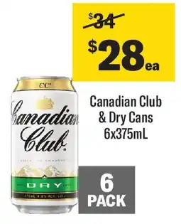 Coles Canadian Club & Dry Cans offer