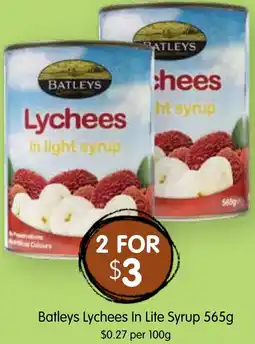 Spudshed Batleys Lychees In Lite Syrup offer