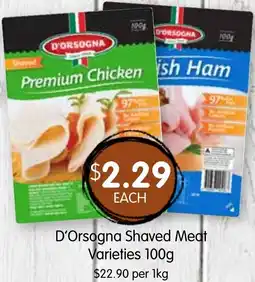 Spudshed D'Orsogna Shaved Meat Varieties offer