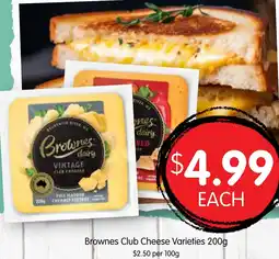 Spudshed Brownes Club Cheese Varieties offer