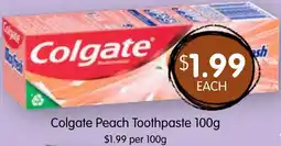Spudshed Colgate Peach Toothpaste offer