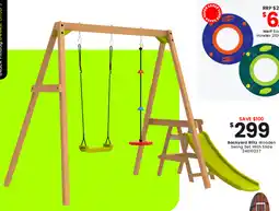 Toymate Backyard Blitz Wooden Swing Set With Slide offer