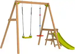 Toymate Backyard Blitz Wooden Swing Set With Slide offer