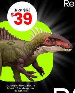 Toymate Jurassic World Battle Roarin' Becklespinax offer