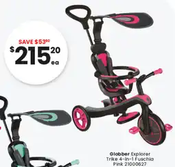 Toymate Globber Explorer Trike 4-in-1 Fuschia Pink offer